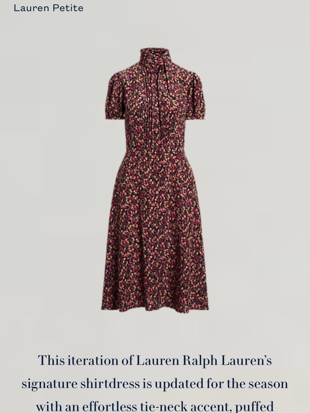 Lauren by Ralph Lauren Curve Zachari-Floral Classic Midi Shirt Dress Size 10P - Picture 10 of 16